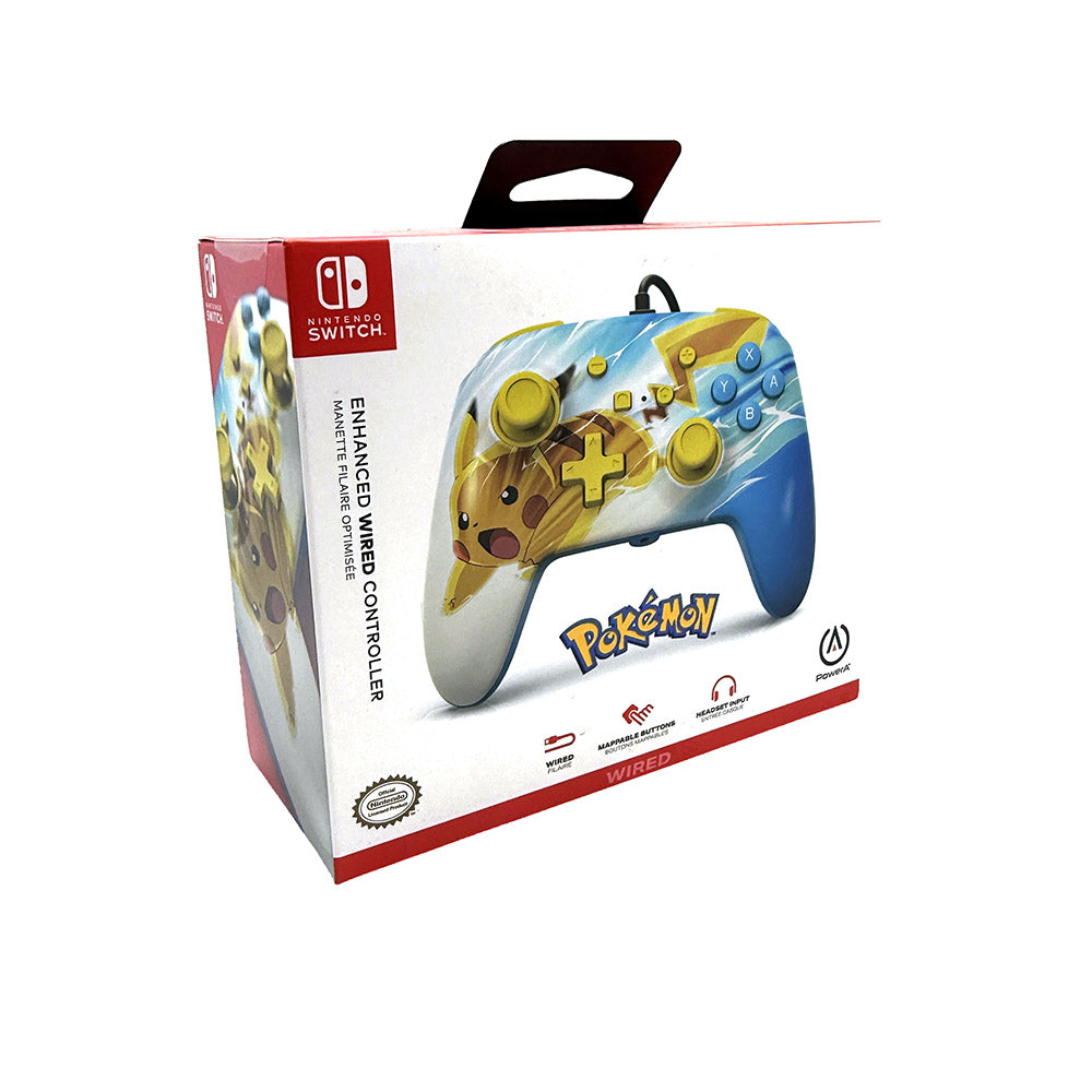 Manette filaire améliorée PowerA Nintendo Switch Pokémon Pikachu Electric Fade