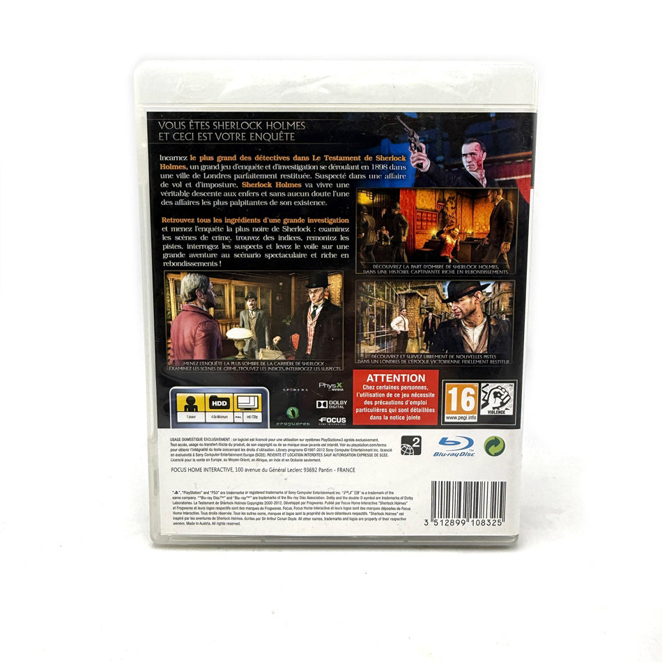 Le Testament de Sherlock Holmes Playstation 3