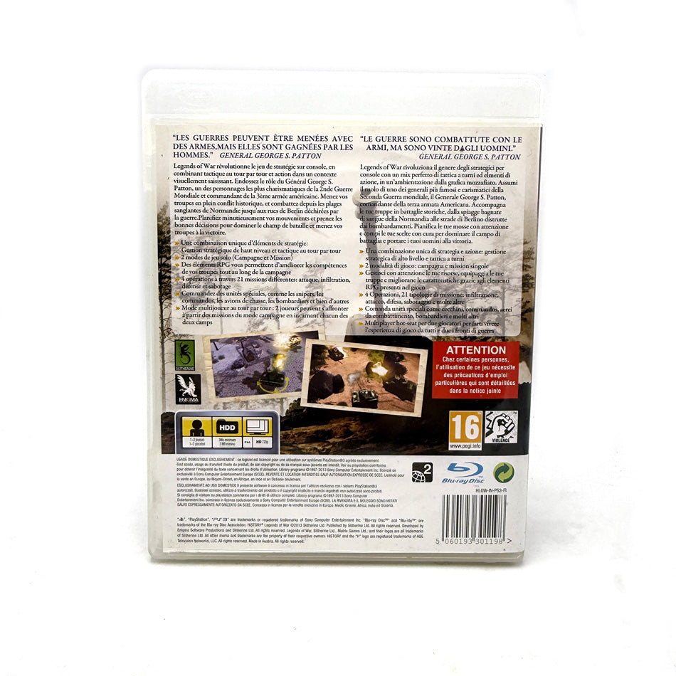 History Legends of War Playstation 3