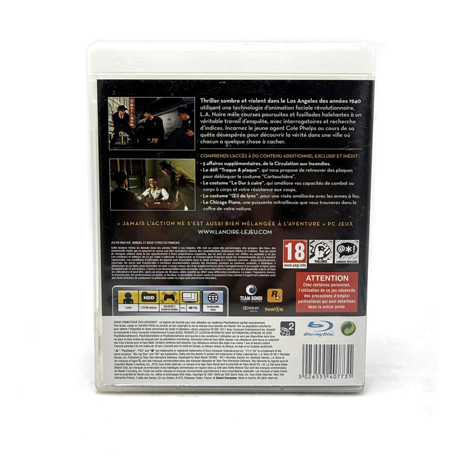 L.A. Noire L'Edition Intégrale Playstation 3