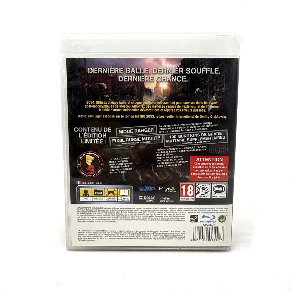 Metro Last Light playstation 3 (Edition Limitée)