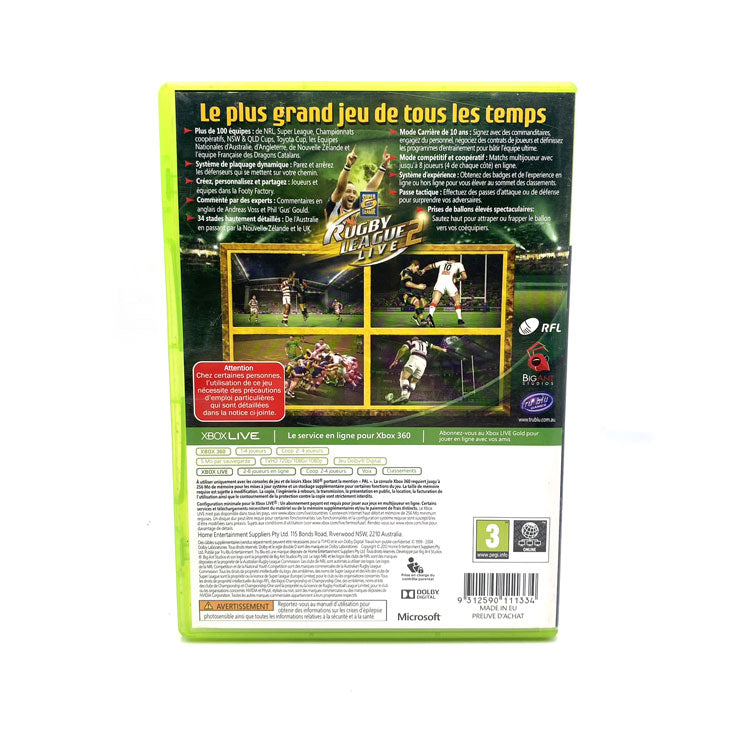 Rugby League Live 2 Xbox 360 (Rare)