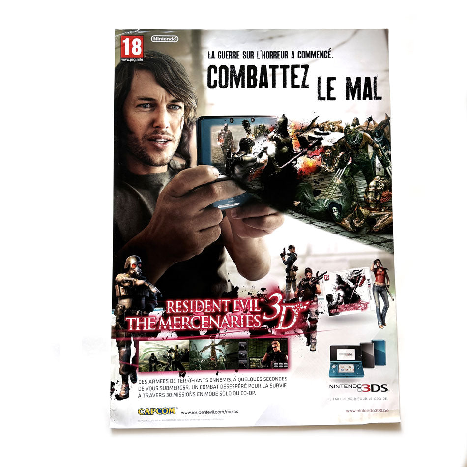 Poster publicitaire Resident Evil The Mercenaries 3D Nintendo 3DS (A1)