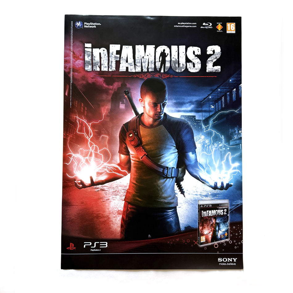 Poster publicitaire inFamous 2 Playstation 3 (A1)