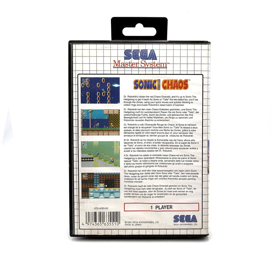 Sonic The Hedgehog Chaos Sega Master System