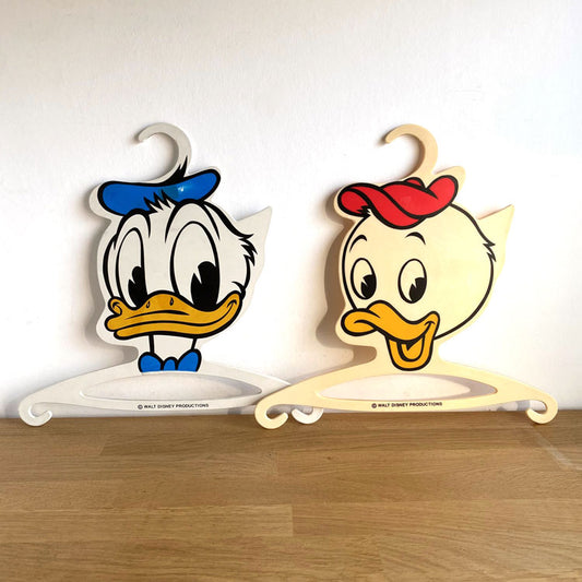 2 cintres vintage Walt Disney Productions Donald et Riri