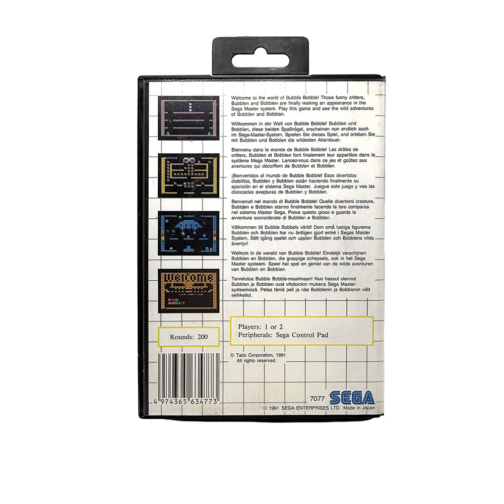 Bubble Bobble Sega Master System