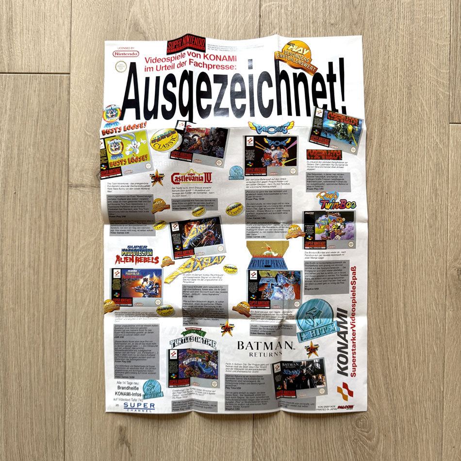 Flyer Publicitaire Konami Super Nintendo