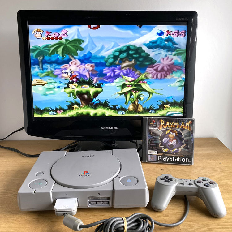 Console Playstation 1 (SCPH-5502) Rayman Pack + Carte mémoire