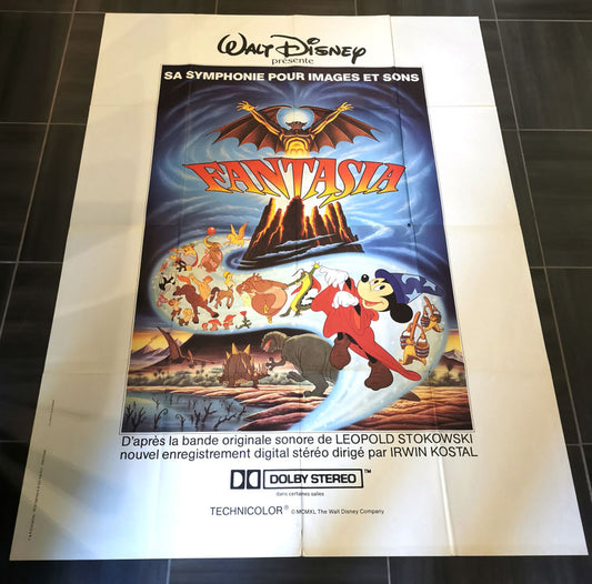 Affiche de cinéma originale Fantasia Walt Disney Format 120x160
