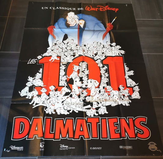 Affiche de cinéma originale Les 101 Dalmatiens Walt Disney Format 120x160cm