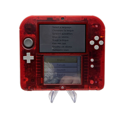 Console Nintendo 2DS Crystal Red + Jeu New Super Mario Bros 2 + Housse