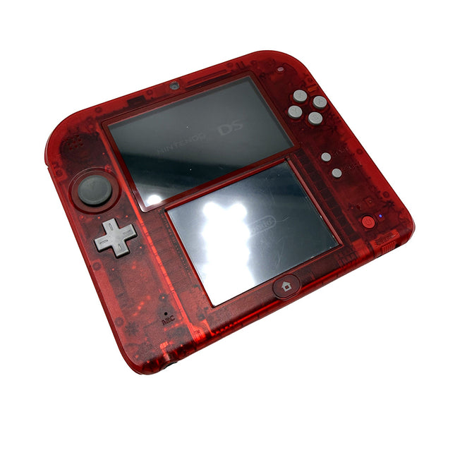 Console Nintendo 2DS Crystal Red + Jeu New Super Mario Bros 2 + Housse