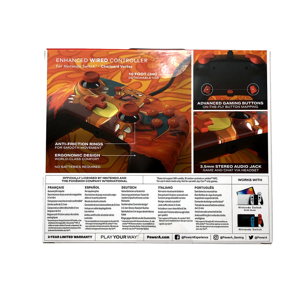 Manette filaire améliorée PowerA Nintendo Switch Pokémon Charizard Vortex