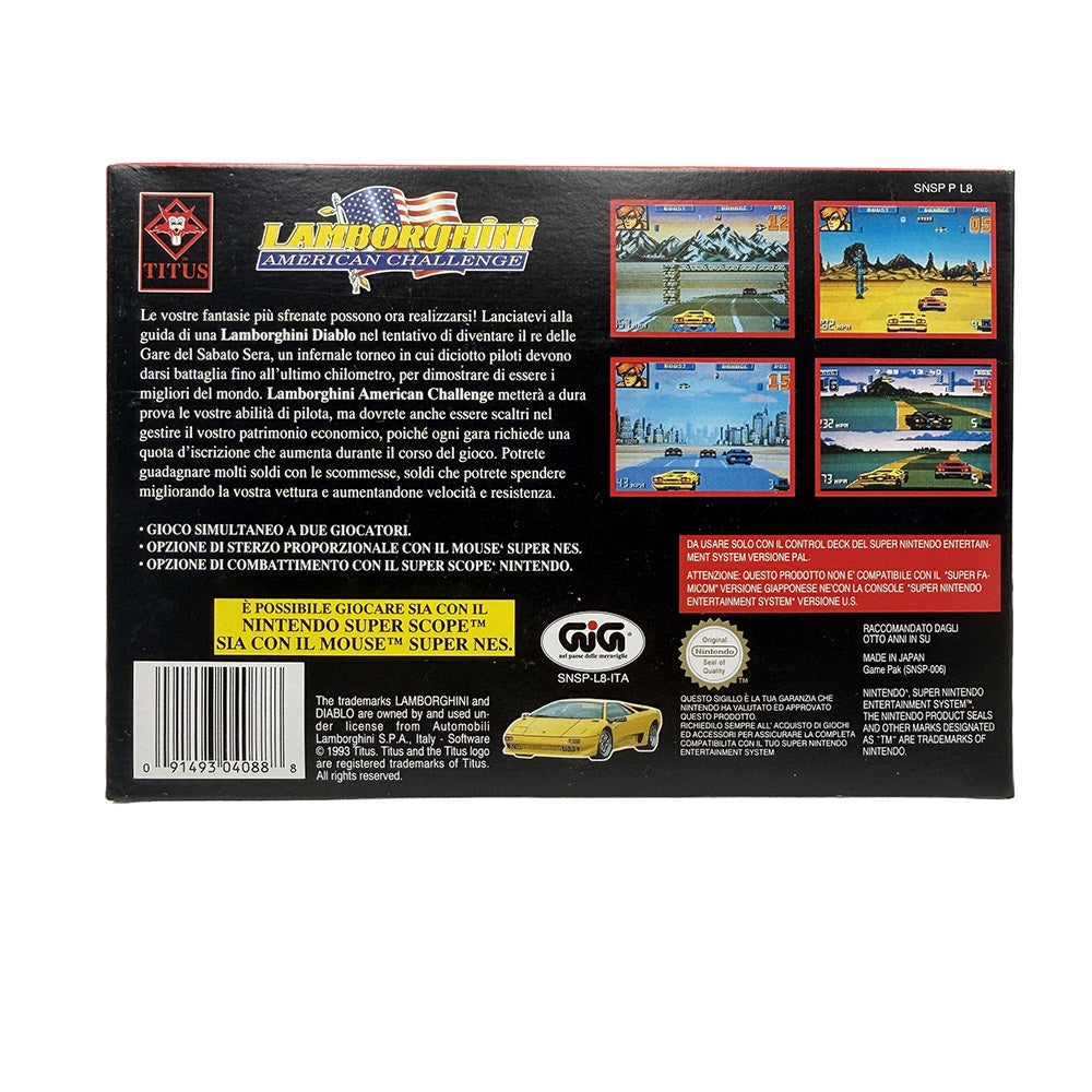 Lamborghini American Challenge Super Nintendo (NOS)