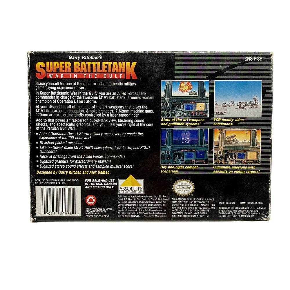 Super Battletank War in the Gulf Super Nintendo