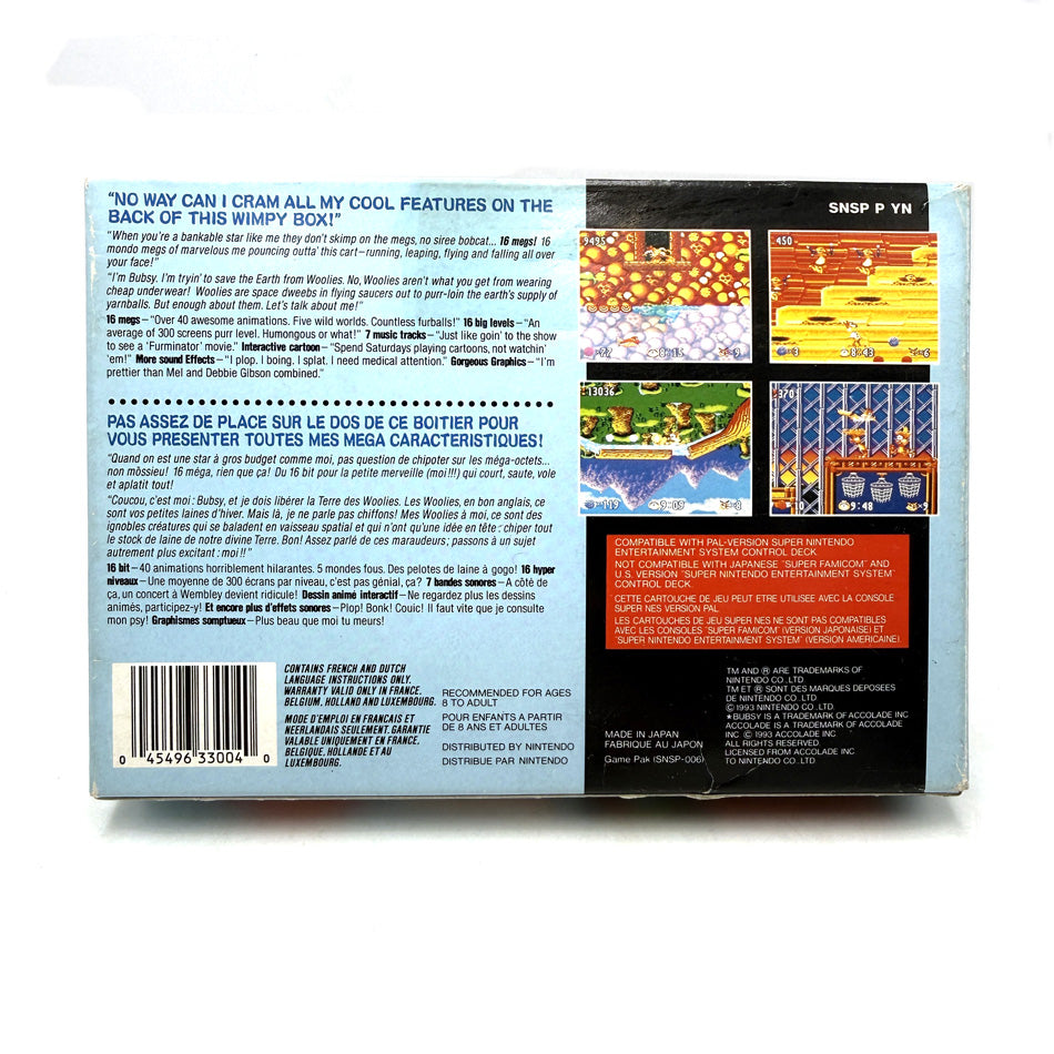 Bubsy in Claws Encounters of the Furred Kind Super Nintendo