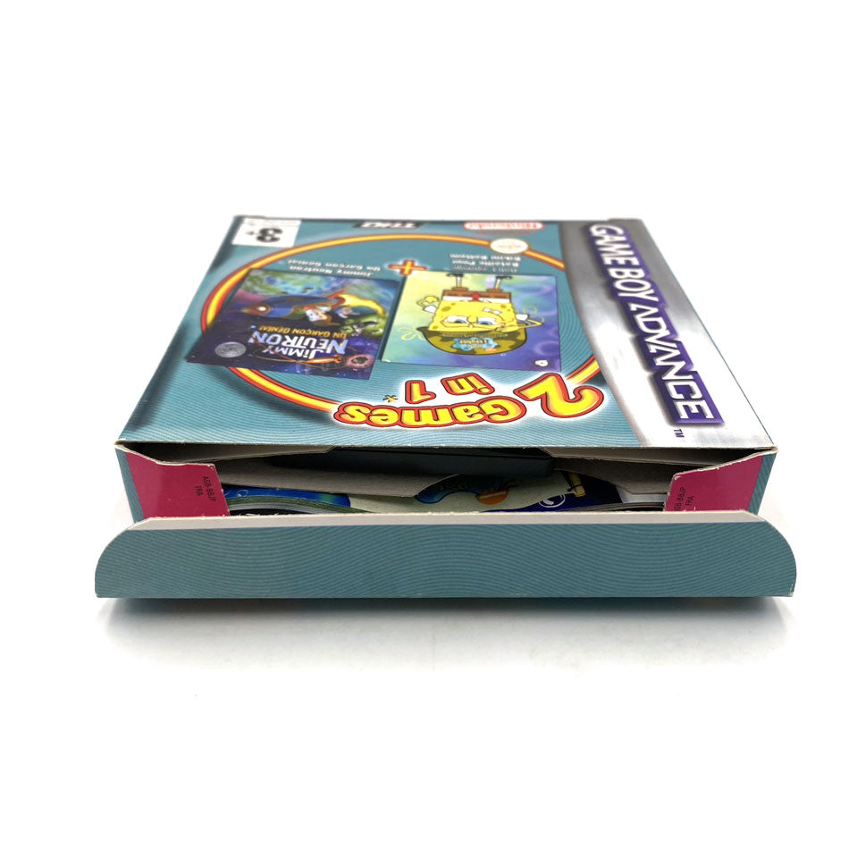 2 Games in 1 Bob L'Eponge + Jimmy Neutron Nintendo Game Boy Advance