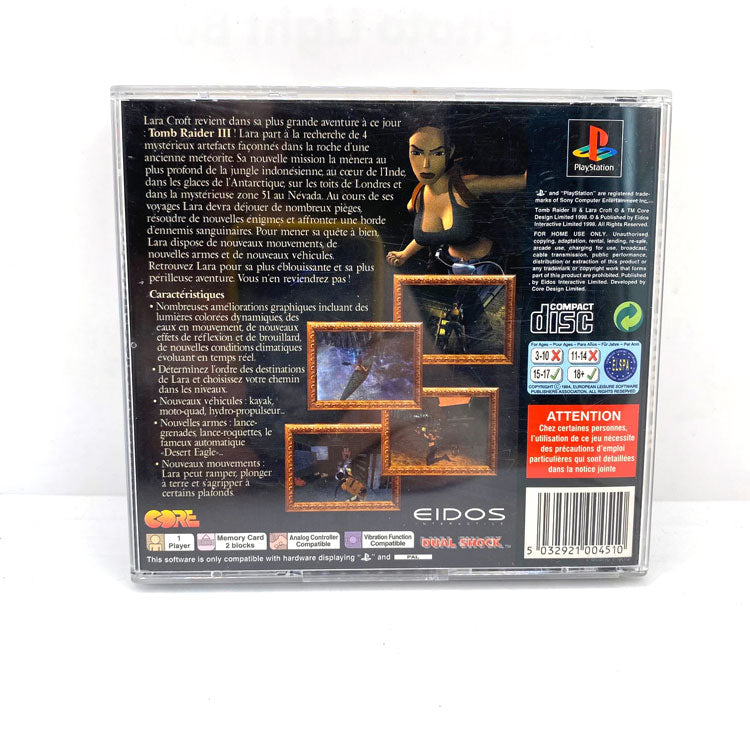Coffret Pack Tomb Raider III + Tomb Raider La Révélation Finale Playstation 1