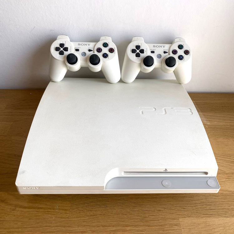 Console Playstation 3 Slim Classic White 320 Go avec 2 manettes (CECH-3004B)