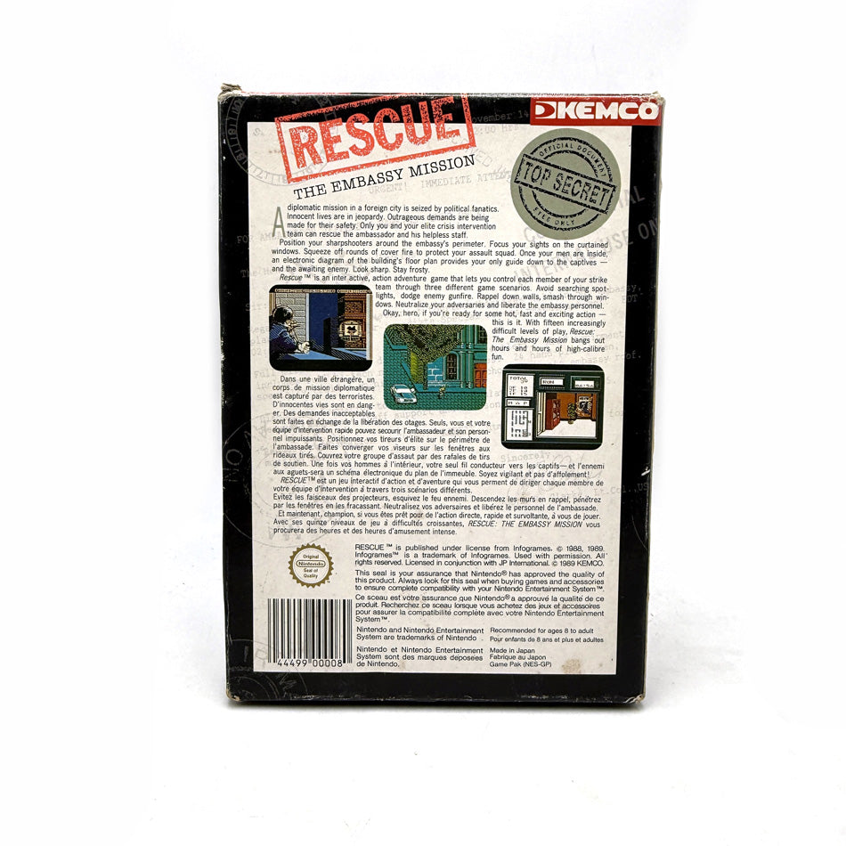 Rescue The Embassy Mission Nintendo NES