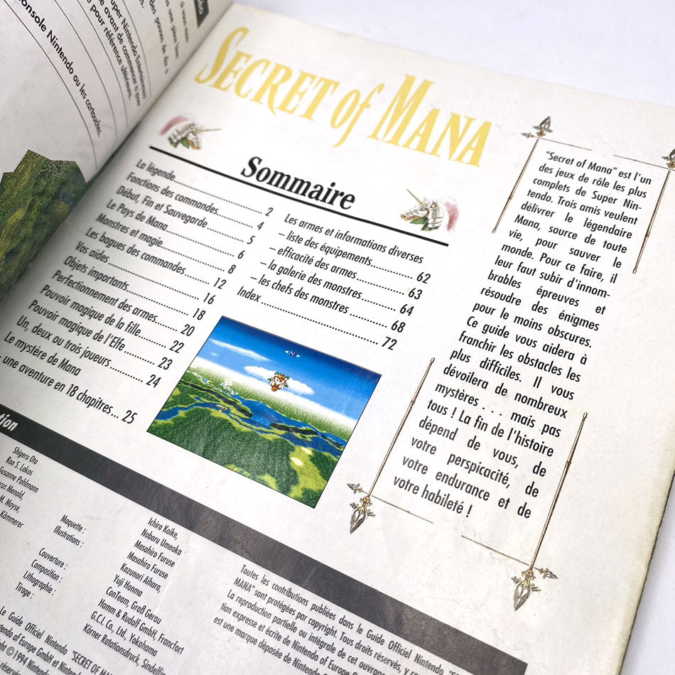 Guide Officiel Nintendo Secret Of Mana Super Nintendo