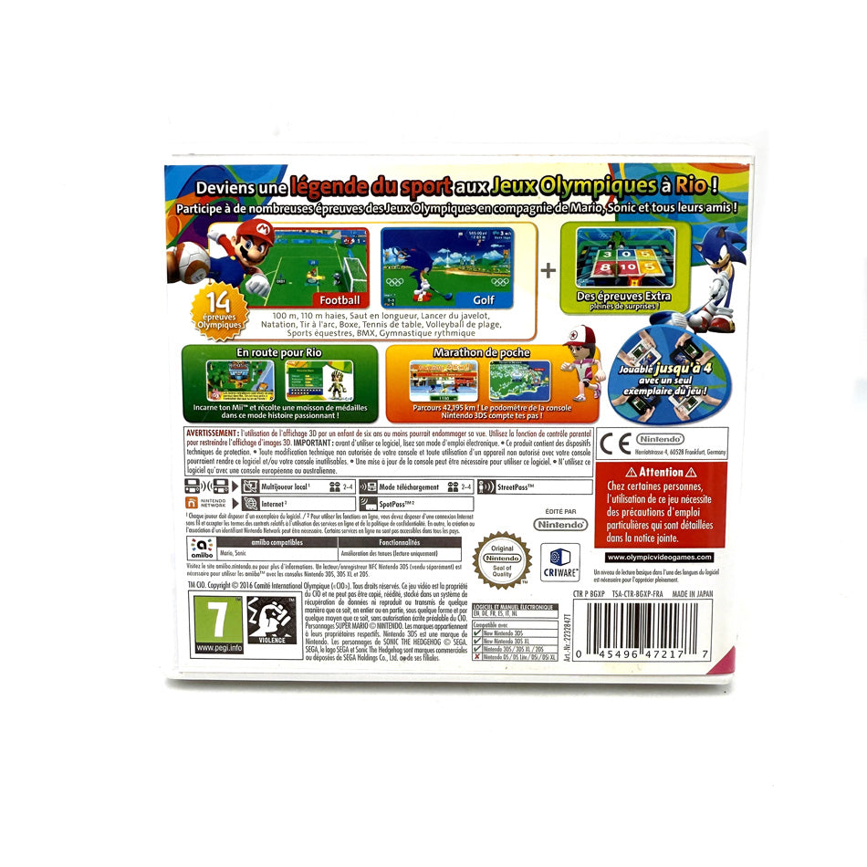 Mario & Sonic Aux Jeux Olympiques de Rio 2016 Nintendo 3DS