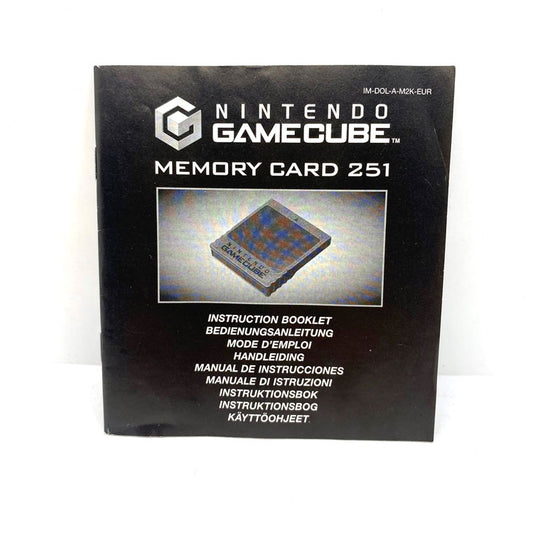 Notice Memory Card 251 Blocs Nintendo Gamecube