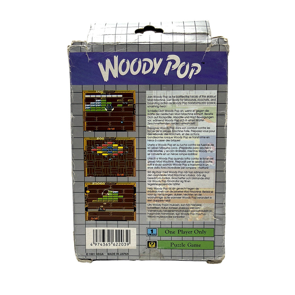 Boite et notices Woody Pop Sega Game Gear