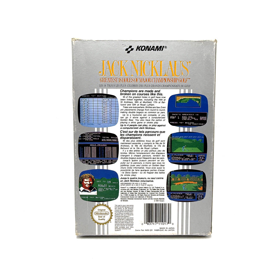 Jack Nicklaus Greatest 18 Holes of Major Championship Golf Nintendo NES