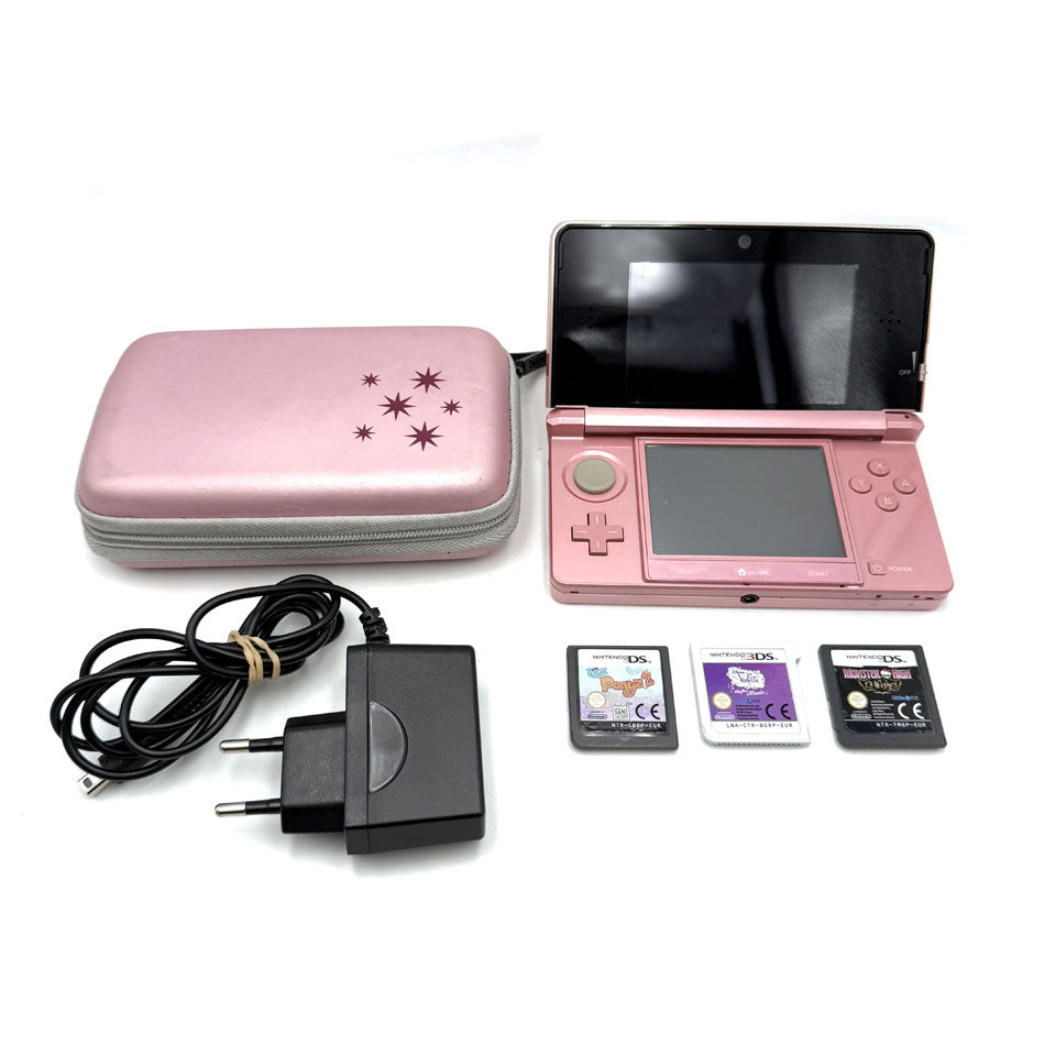 Console Nintendo 3DS Coral Pink + 3 jeux