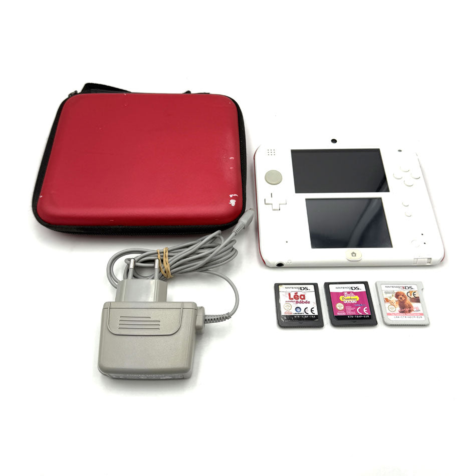 Console Nintendo 2DS White/Red + 3 jeux