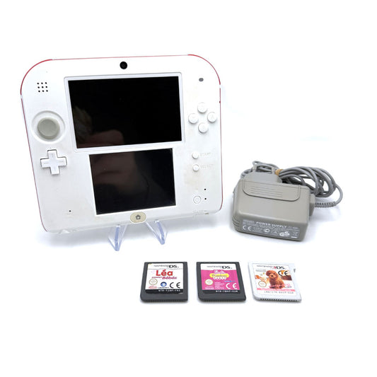 Console Nintendo 2DS White/Red + 3 jeux