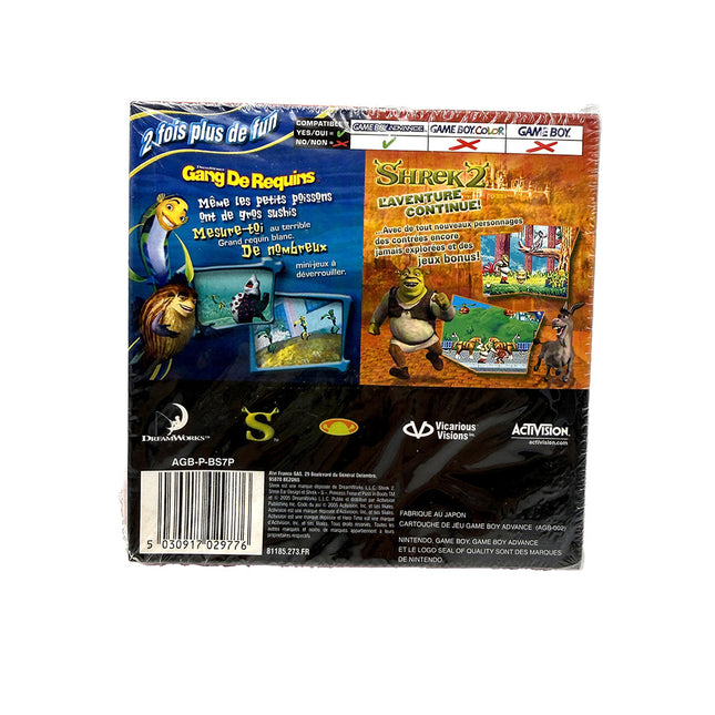 2 Jeux en 1 Gang de Requins & Shrek 2 Nintendo Game Boy Advance (Neuf sous blister)