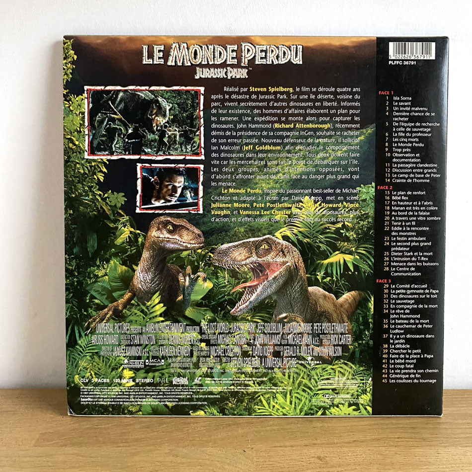 LaserDisc Le Monde Perdu Jurassic Park