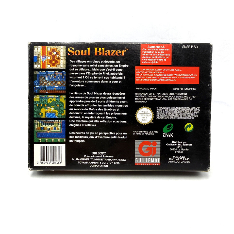Soul Blazer Super Nintendo (RARE)
