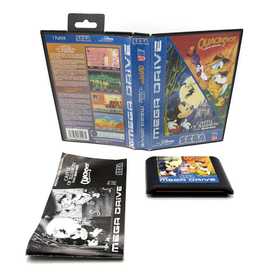 Castle of Illusion Starring Mickey Mouse + Quackshot Starring Donald Duck Sega Megadrive