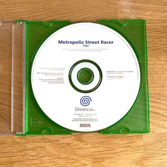 Metropolis Street Racer Sega Dreamcast White Label Promo Disc Not for Resale