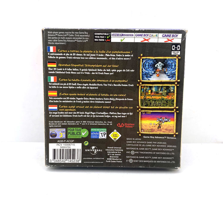 Crash Bandicoot XS Nintendo Game Boy Advance