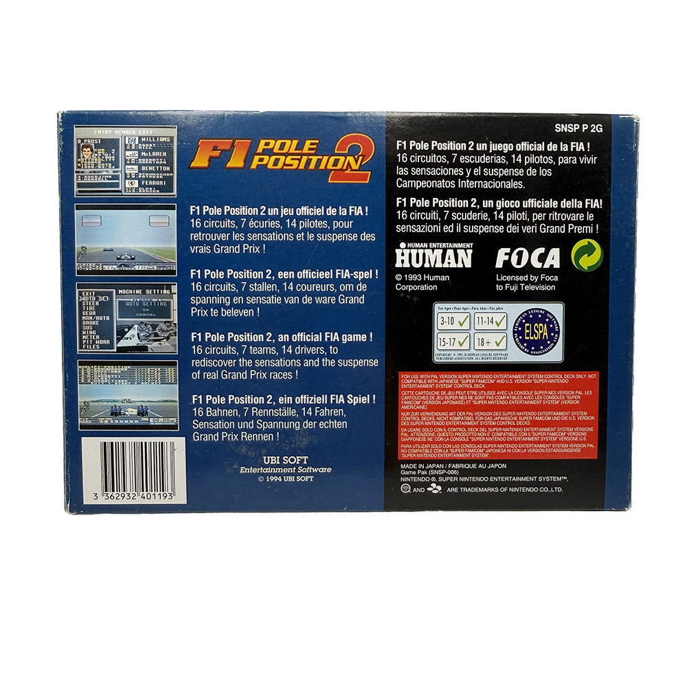 F1 Pole Position 2 Super Nintendo