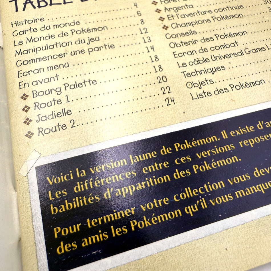 Pokemon Version Jaune Edition Spéciale Pikachu Nintendo Game Boy