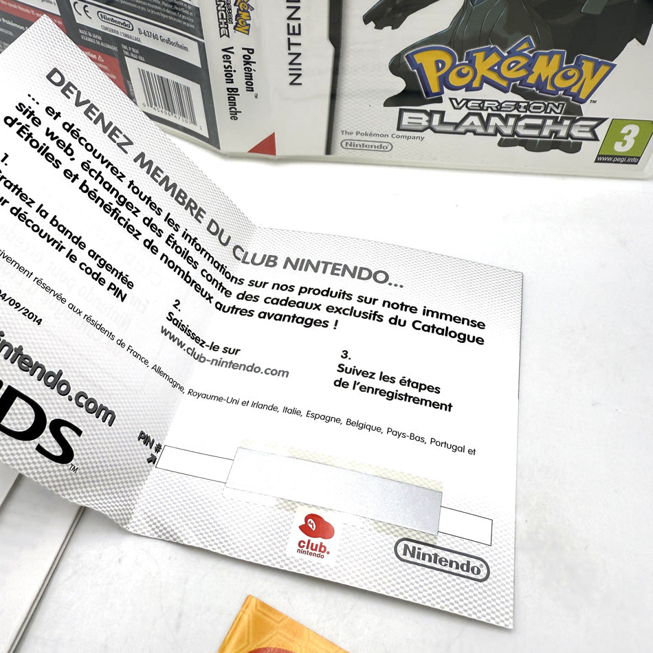 Boite et notices Pokemon Version Blanche Nintendo DS (Pas de jeu)