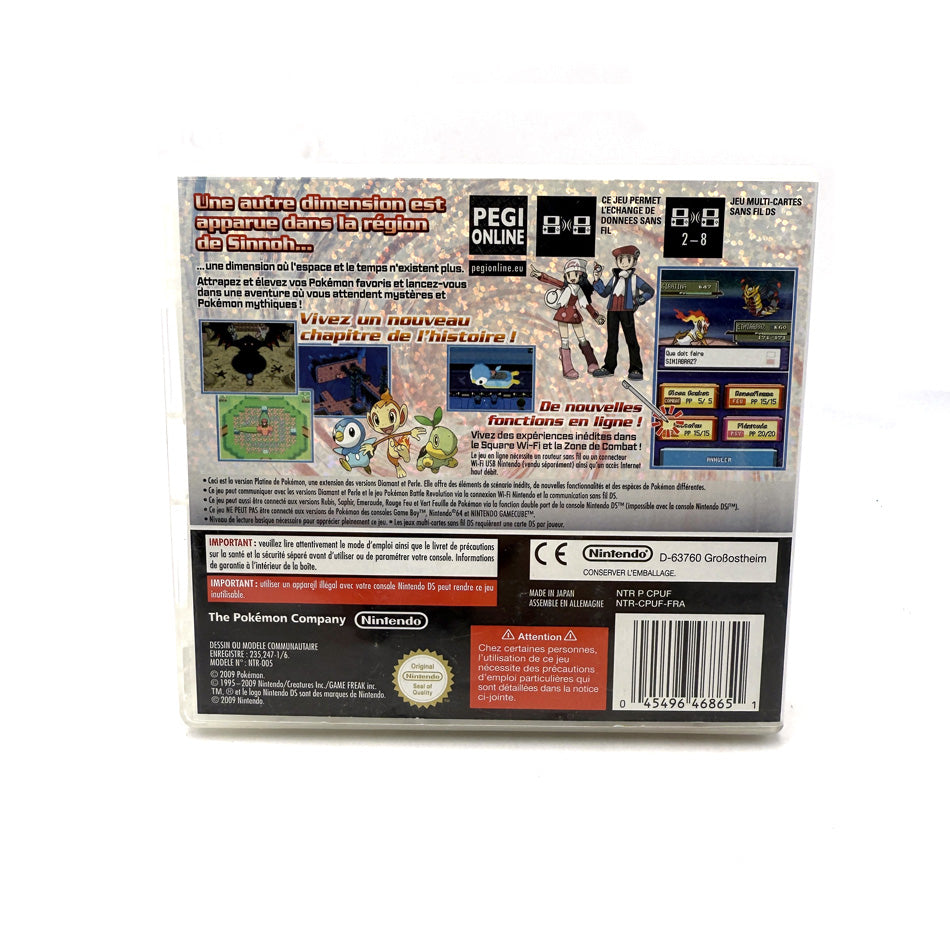 Boite et notices Pokemon Version Platine Nintendo DS (Pas de jeu)