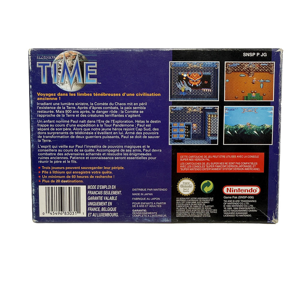 Illusion Of Time Super Nintendo + Notice + Carte (RARE)