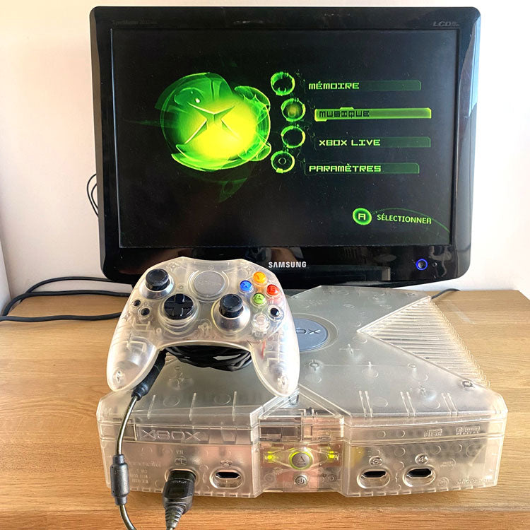 Console Xbox Original Crystal Clear Limited Edtion avec manette