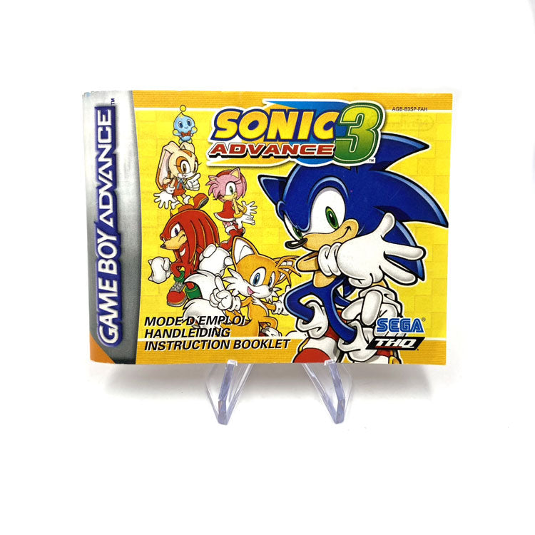 Notice Sonic Advance 3 Nintendo Game Boy Advance