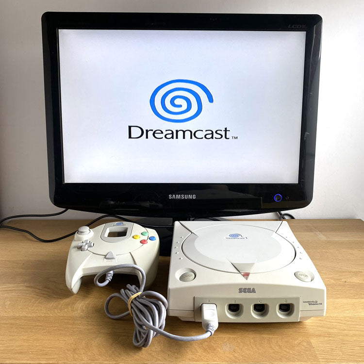 Console Sega Dreamcast (HKT-3030) avec manette et carte mémoire