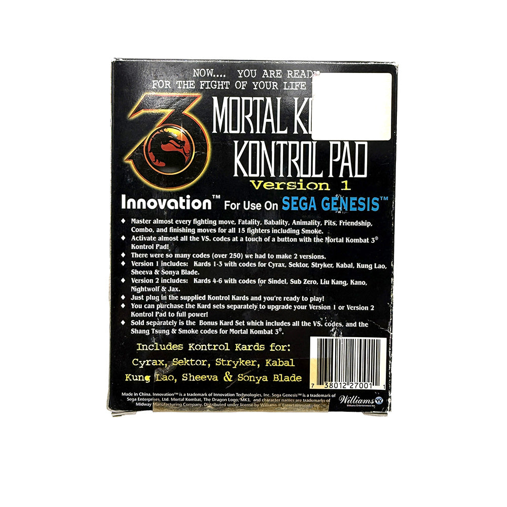 Mortal Kombat 3 Kontrol Pad (Version 1) Innovation Sega Genesis