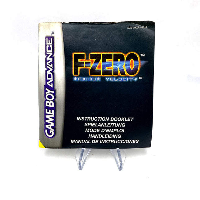 Notice F-Zero Maximum Velocity Nintendo Game Boy Advance