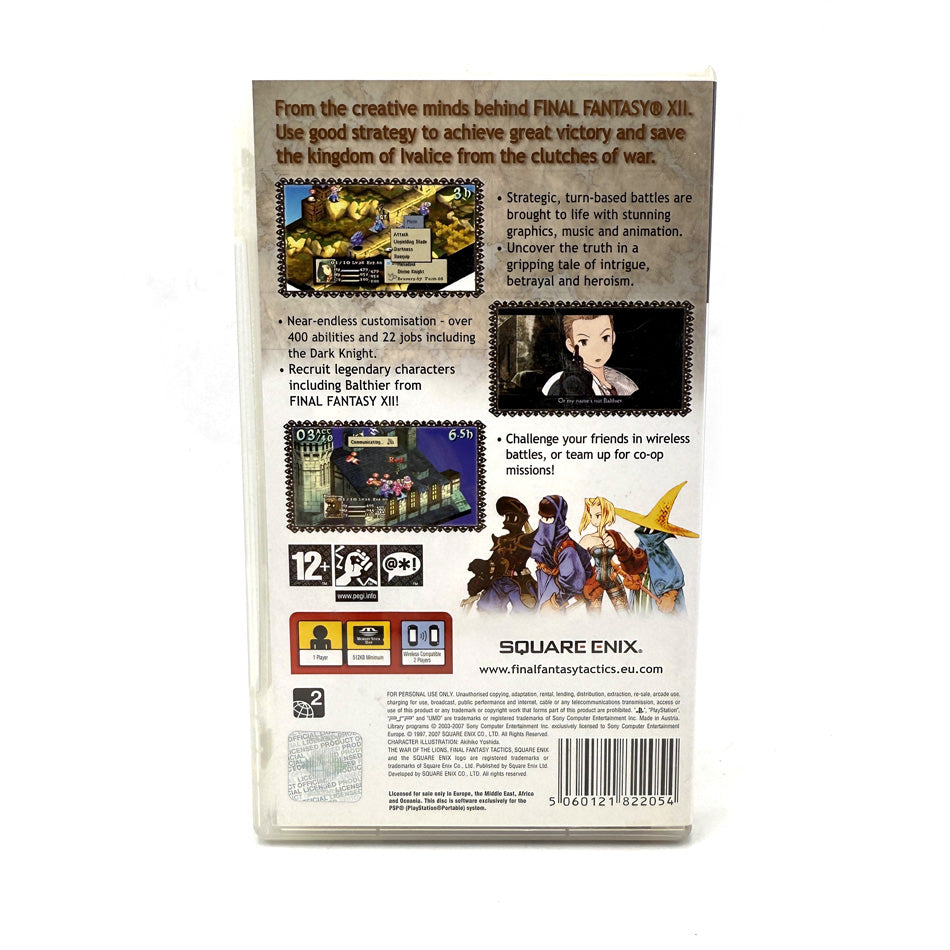Final Fantasy Tactics The War Of The Lions Playstation PSP